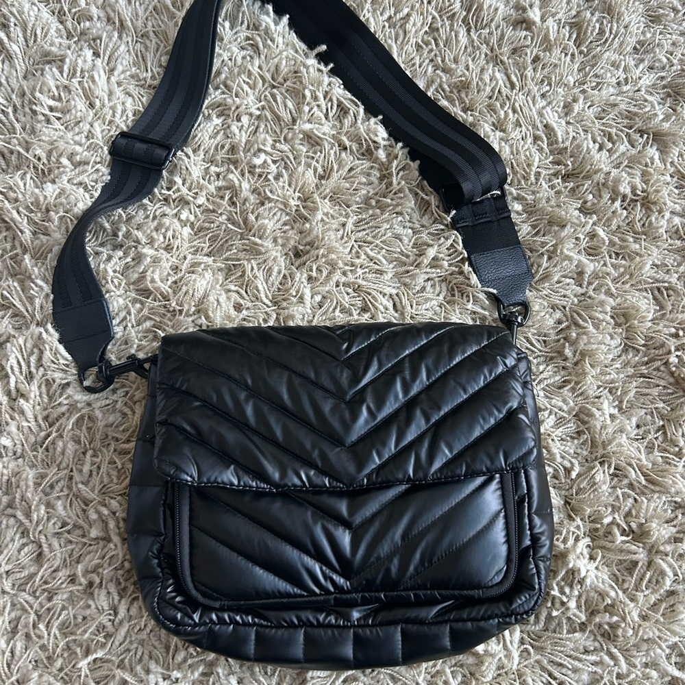 Black Quilted Crossbody Bag